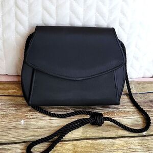 Lord & Taylor Black Satin Small Dress Bag